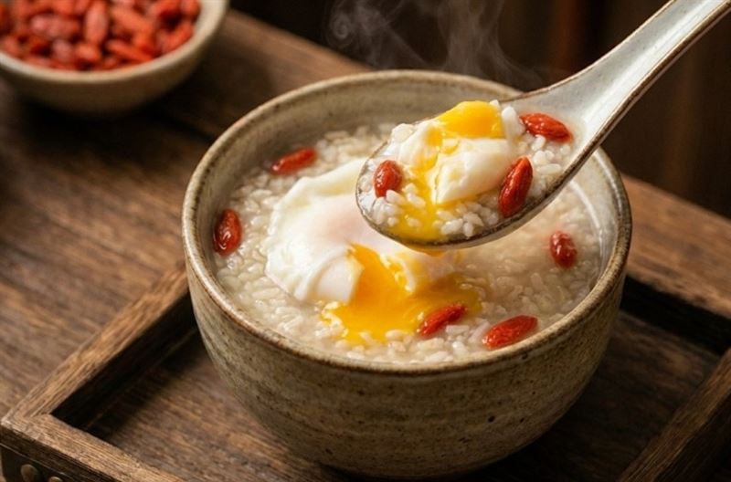 酒釀需小火慢煮,將雞蛋慢煮成溏心水波蛋。(圖/品牌業者提供)