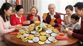 金價飆漲買什麼？臺灣銀行推出「金馬年」貴金屬新品！首推具回售機制的「金鑽條塊馬年生肖版」與親民的「鍍金精鑄銀幣」，寓意一馬當先。更攜手故宮將「翠玉白菜」打造成15萬頂級金條；另有鑲嵌水晶的「摩天輪仿古銀幣」。限量發行，投資送禮兩相宜。（AI製圖，模擬情境）