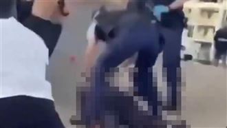 警方壓制父子檔槍手。（圖／翻攝自X平台）