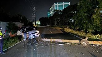 桃園1615戶晚間突停電　男酒駕撞斷電線桿