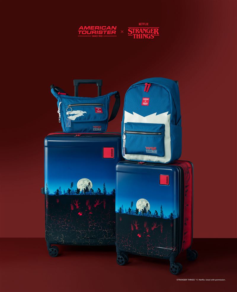 American Tourister與怪奇物語聯名全系列,為劇迷與旅人打造兼具潮流感與收藏價值的獨家限定商品。(圖/品牌業者提供)