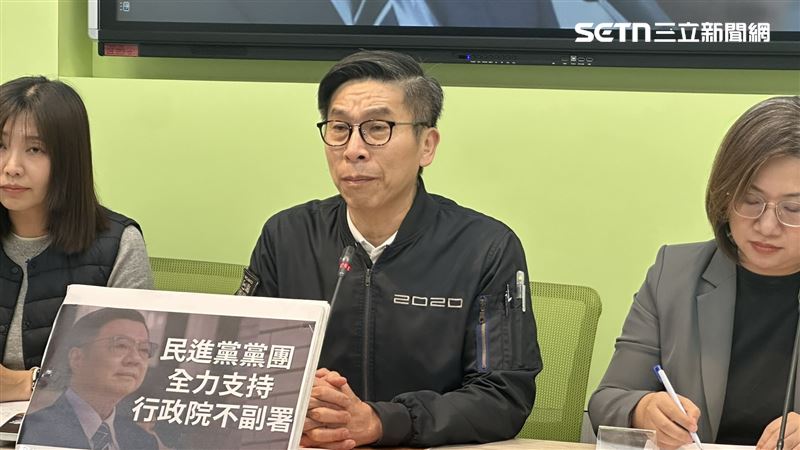 民進黨團表態將全力支持行政院不副署財劃法。(圖/記者詹宜庭攝影)