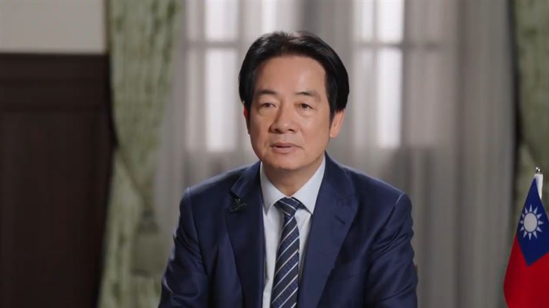 賴清德國政茶敘後發表錄影談話。（圖／總統府提供）