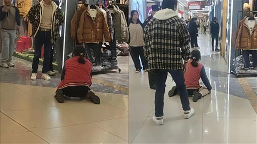陸女賣場下跪畫面瘋傳　傳求尪幫買羽絨衣