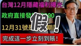 網路上近期流傳一支影片，宣稱長輩可領取新台幣1萬2000元春節補助，新北市永和警分局15日指出，經查證為不實消息，已向社群平台及數發部通報下架。（永和警分局提供）
