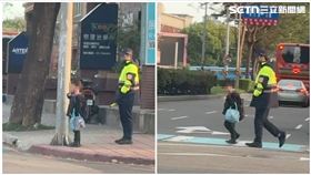 警察,馬路,男童,竹北（圖／網友___.gladys授權提供）
