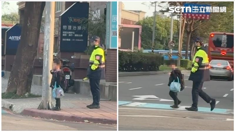 學童大馬路等紅燈　男警1舉動感動40萬網