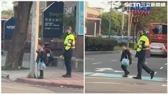 學童大馬路等紅燈　男警1舉動感動40萬網