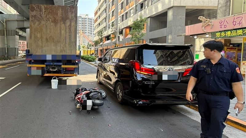 機車擦撞大貨車 女騎士右小腿斷肢搶救