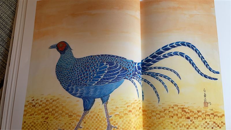 白嘉莉畫作「國寶藍帝雉」。(圖/本人提供)