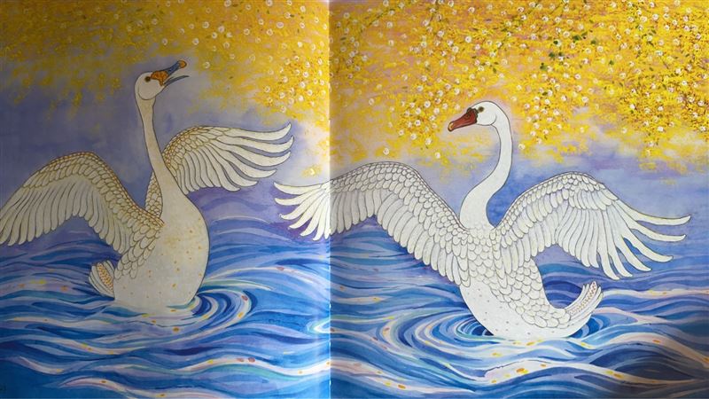 白嘉莉畫作「水中天鵝」已獲藏家收藏。(圖/本人提供)