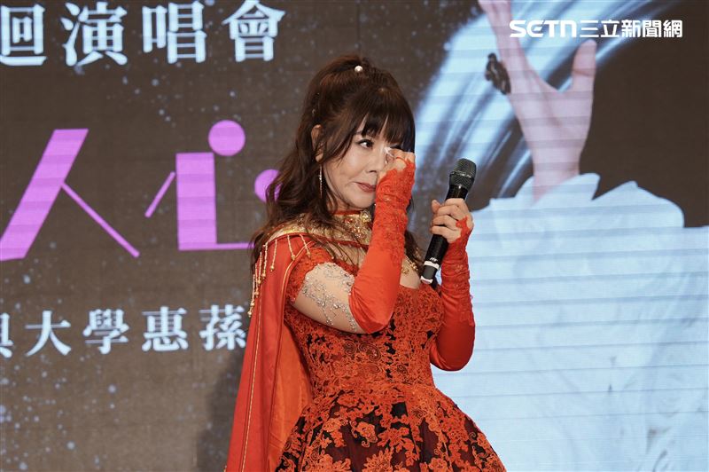 龍千玉記者會淚崩。(圖/記者趙于瑩攝影)