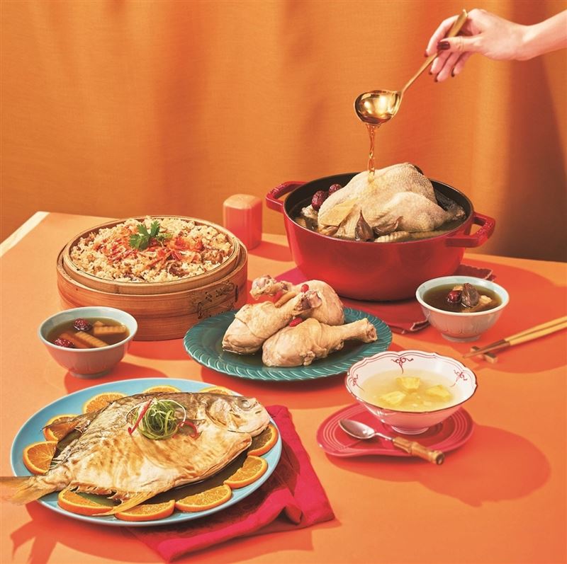 傳承經典上海菜品牌詠豐堂-駿馬迎春瑞滿堂年菜。(圖/新光三越提供)
