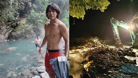 村長怒率怪手挖掉芃芃野溪溫泉，網紅吳威毅上周才前往開箱，大讚可邊泡溫泉邊游泳。（圖／翻攝自大海旅人YouTube、台灣溫泉探勘網臉書社團）