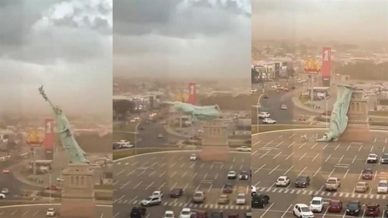 巴西暴風!吹毀自由女神像 驚險過程曝光