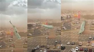 巴西暴風！吹毀自由女神像　驚險過程曝光