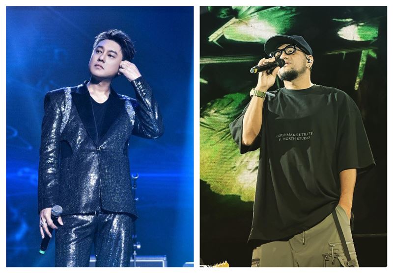 張震嶽（右）不認同朱孝天（左）說F4歌曲不好聽的說法。（合成圖／翻攝自雙方臉書）