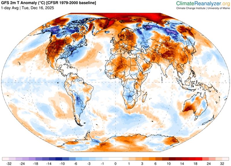 鄭明典說，最近會有一段比較持續的「正北極振盪」，預估跨年恐有北極空氣外流。（圖／翻攝鄭明典臉書）