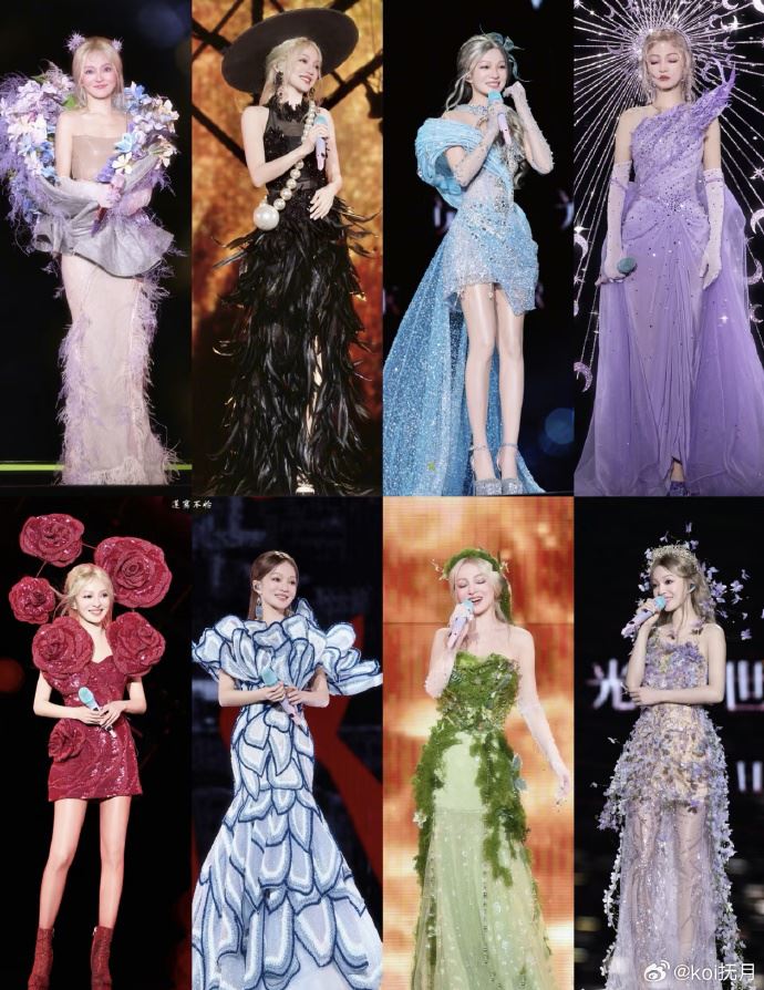張韶涵演唱會造型多變。（圖／翻攝自微博）