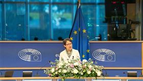 蕭美琴副總統於11月在IPAC布魯塞爾年會發表演說。（圖／翻攝自中華民國外交部官網）