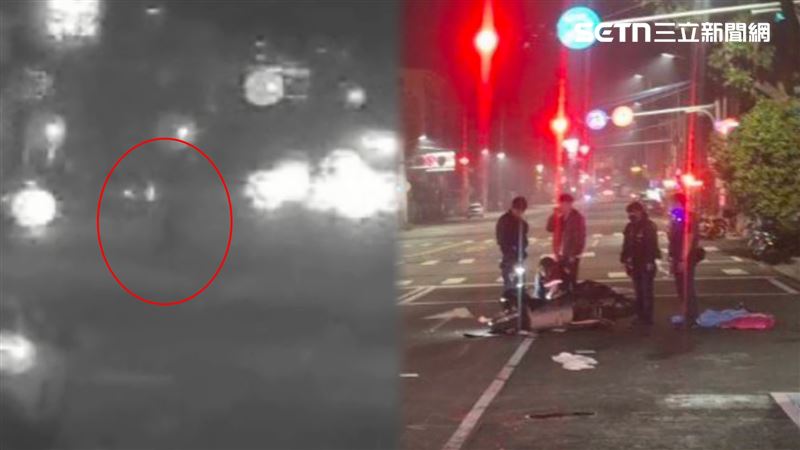 83歲黃姓婦人不顧紅燈，肉身穿越大馬路，遭25歲許姓騎士迎面撞上，送醫不治。（圖／翻攝畫面）