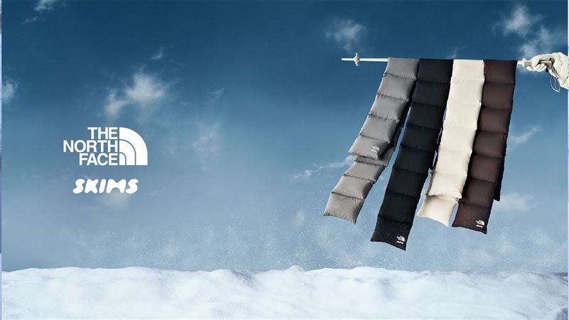 The North Face x SKIMS FW25聯名系列保暖圍巾。（圖／品牌業者提供）