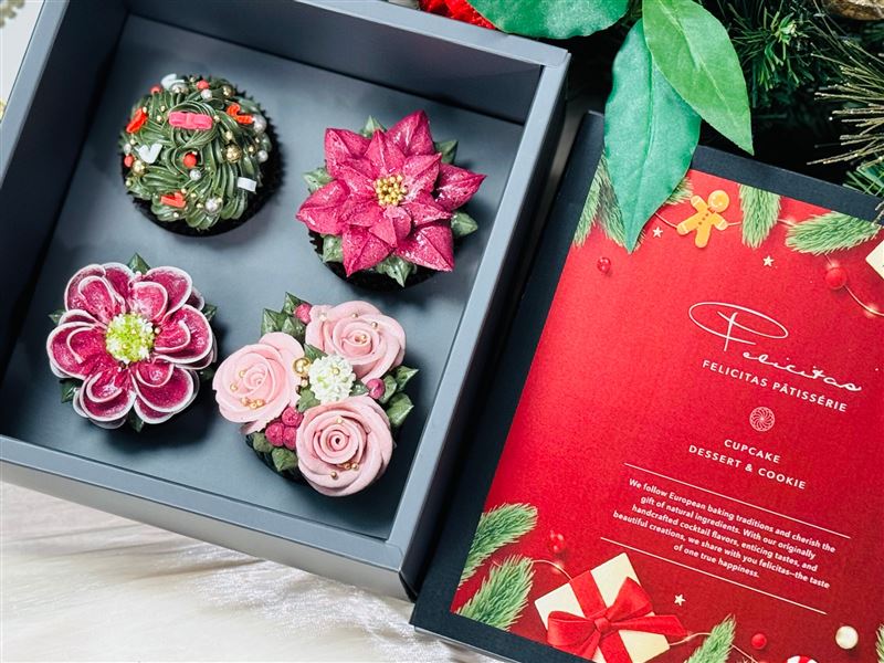 Felicitas Pâtissérie｜耶誕花園大杯子蛋糕。（圖／品牌業者提供）