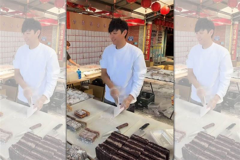 游勝綸過去在東湖市場販售涼糕而被網友封為「東湖市場天菜涼糕哥」。(翻攝自涼糕哥IG)