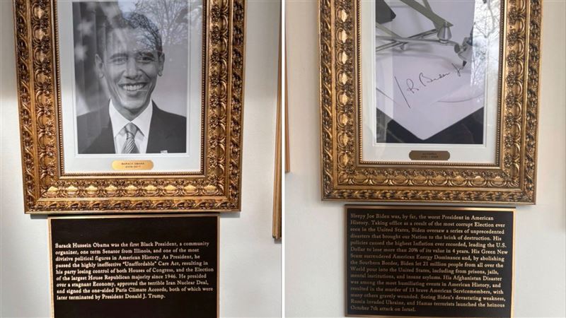 多恨?川普在拜登「自動筆」照新增說明牌