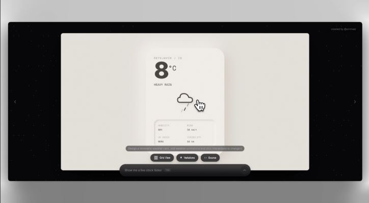 僅需單一指令,Gemini 3 Flash即可編寫出三種獨特設計變化版本的程式。(圖/Google提供)