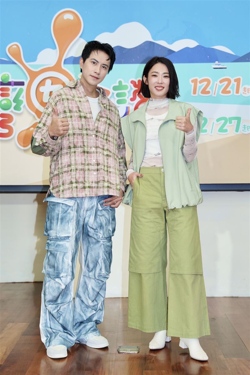 林思宇與潘君侖主持節目。(圖/記者趙于瑩攝影)