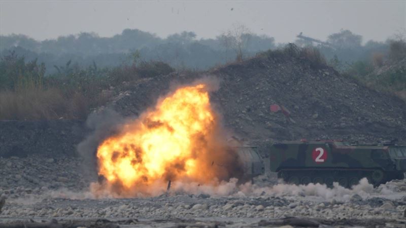 Altius-600M攻擊型無人機命中標靶。（圖／國防部提供）