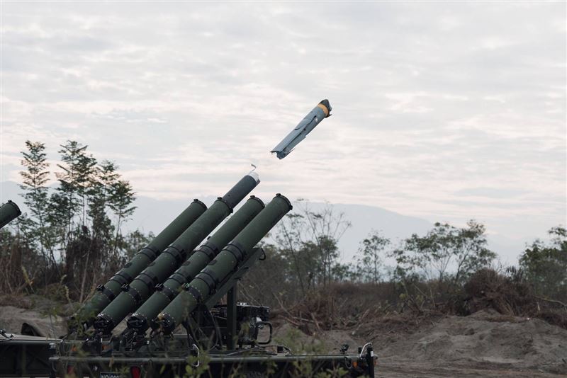 Altius-600M攻擊型無人機發射升空。（圖／國防部提供）