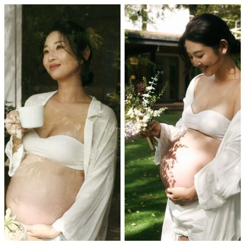 「華航林依晨」曬出9月大孕肚。(圖/翻攝自IG)