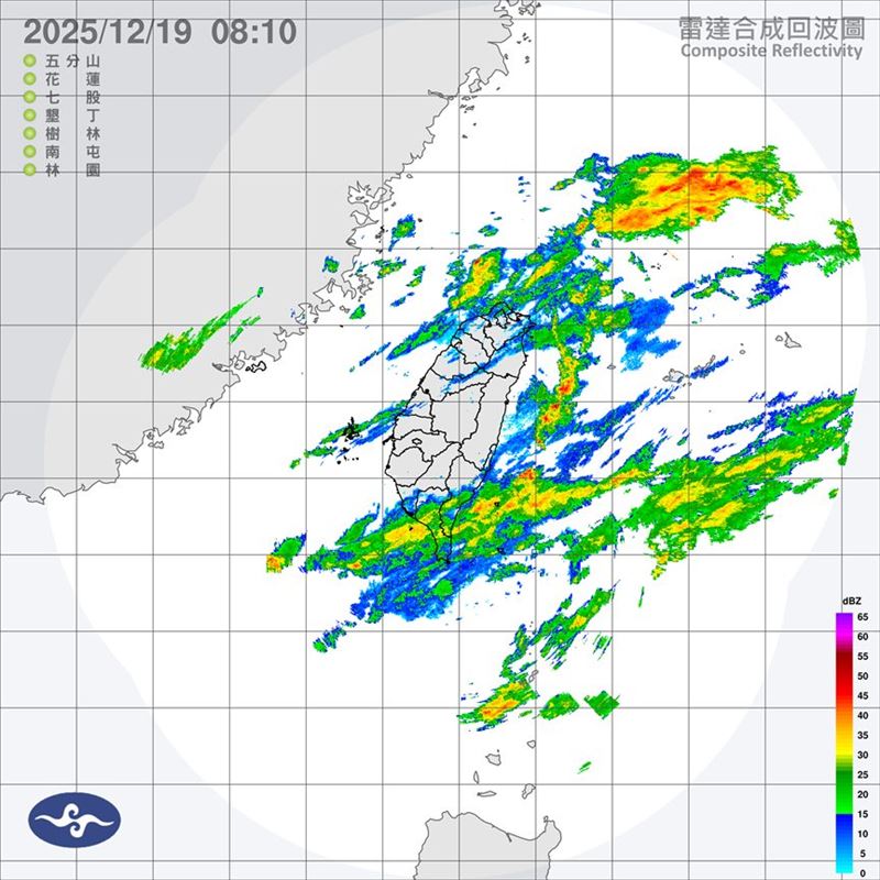 鄭明典PO出一張雷達合成回波圖。（圖／翻攝自鄭明典 臉書）