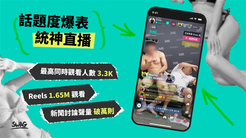 統神首場直播奪下2025年最強直播收視王。(圖/ SWAG 提供）