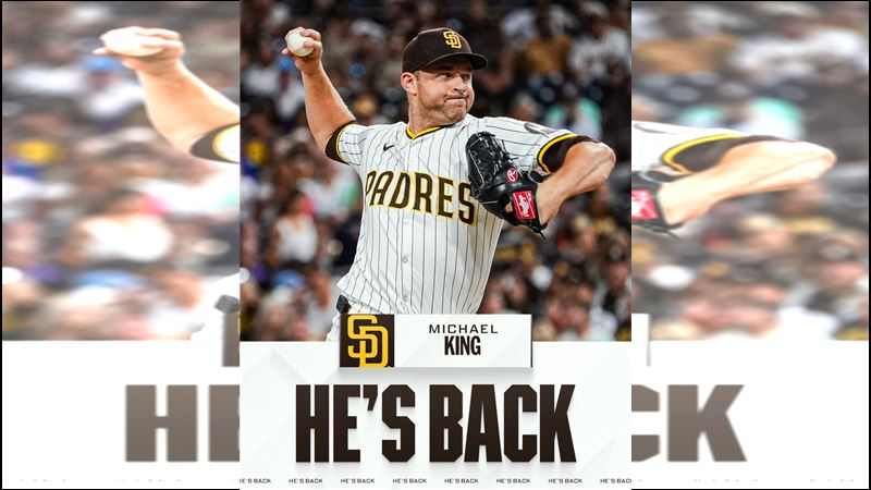 金恩（Michael King）續留教士。（圖／翻攝自MLB X）