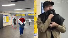 張文砍人後「喬裝路人」　混逃生人群被保護著撤離　圖／翻攝自Threads