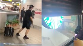 張文持刀戴防毒面罩在北車M7地下捷，狂丟煙霧彈無差別砍人，星巴克店員機警拉下鐵門，救了全店客人一命。（圖／翻攝自Threads @jmmiu_tw）