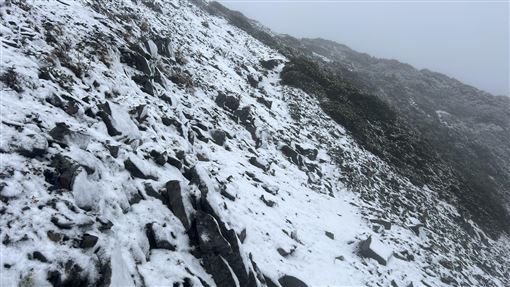 雪霸國家公園降初雪　積雪厚度約1公分