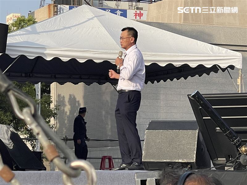 前農業部長陳吉仲到場力挺許智傑。（圖／記者洪正達攝影）