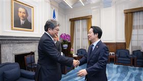 賴清德總統今（22）日接見「日本自民黨幹事長代行萩生田光一眾議員一行」。（圖／總統府提供）