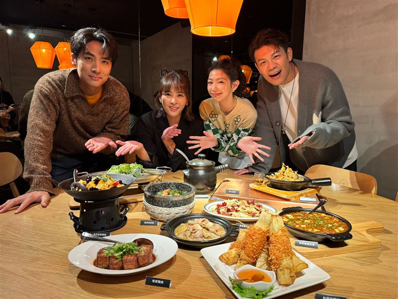 （左起）李運慶、蘇晏霈、曾智希、陳志強出席媒體餐敘。（圖／民視提供）