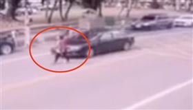 帝王行人,南投,漫遊車道,開車撞飛,埔里,轎車（圖／翻攝畫面）