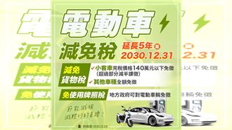 電動車免稅再延五年　買車成本直接被砍到2030（圖／財政部提供） 