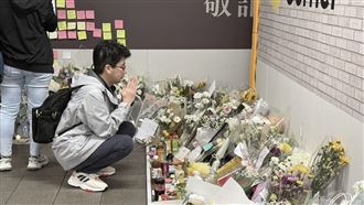 北捷M7悼念余家旭。（圖／記者李育道攝影）