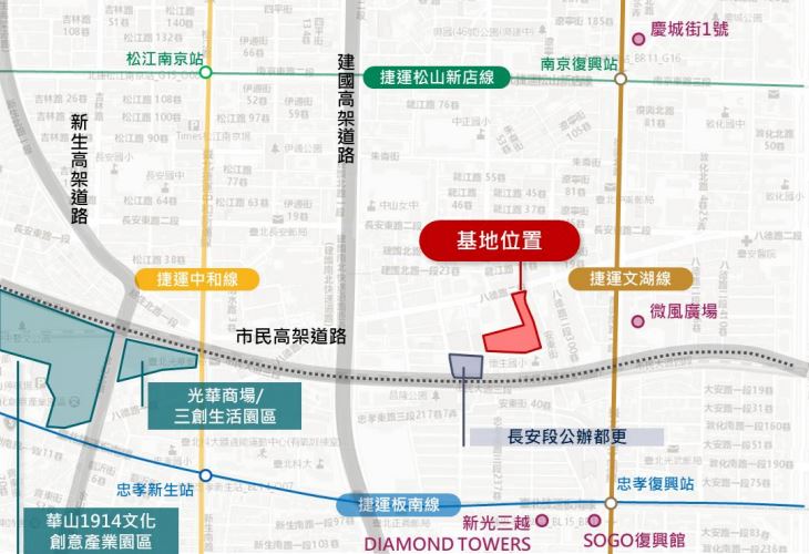 安東街基地面積約3638坪，是市中心極為罕見的大面積完整土地，產權單一。（圖／台鐵公司提供）