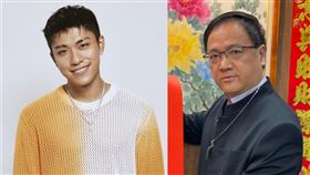 王ADEN（左）校唱爭議燒到命理圈，命理學家江柏樂（右）親自留言談論面相。（圖／翻攝自臉書）