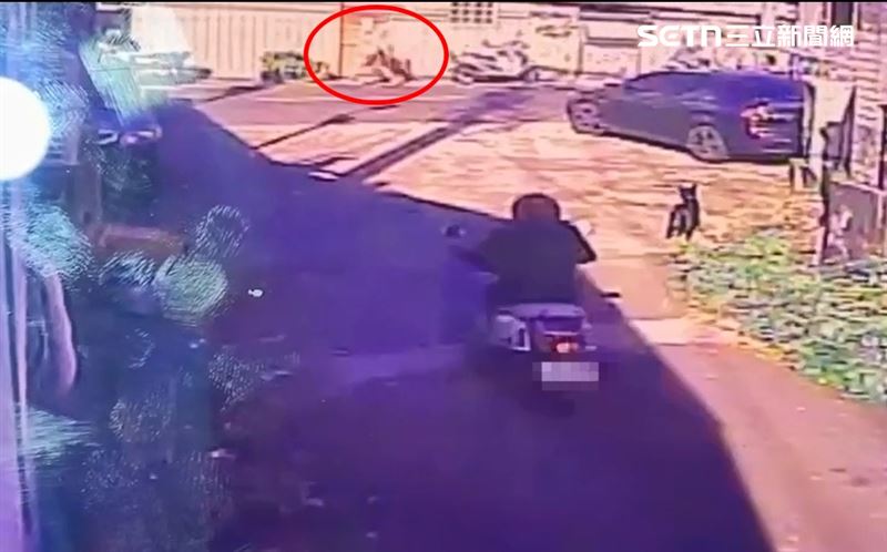 張男一早持刀來到前老闆住家，持刀砍傷前老闆頸部後逃亡。（圖／翻攝畫面）