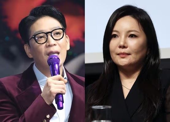 MC夢（左）遭爆跟已婚富婆車佳媛（右）婚外情並獲得巨額資金。（圖／翻攝自韓網）